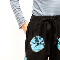 Japanese Style Lounge Pants - Black & Blue - M