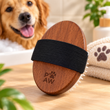 PAW Grooming Tools - Scrub and Soft Rubber Massage - Walnut