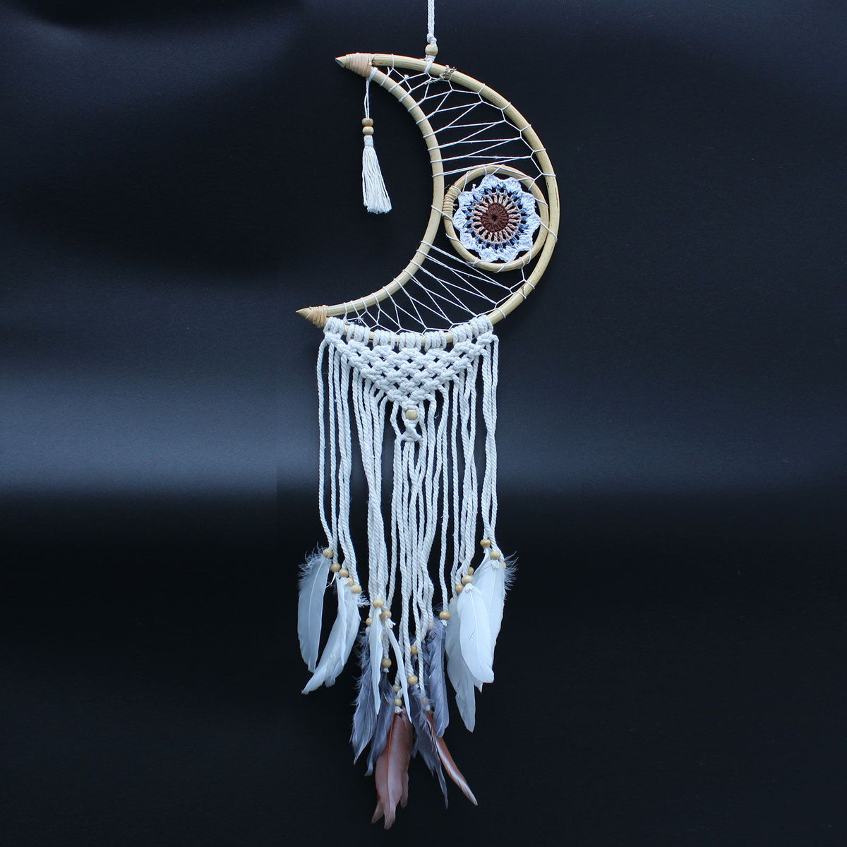 Protection Dream Cather - Macrame Moon Assorted Colours