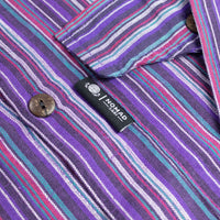 Nomad Sari Grandad Shirt - Black Purple - Large