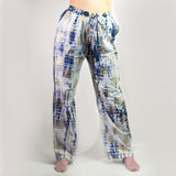 (LXL) Nomad Sari On the Med Collection - Lounge Pants - Gold & Blue Greek Motiff - Handpainted