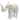 Wood Carved Elephant - White Gold