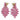Soft Pink - Vintage Glass - Long Drop - Earrings