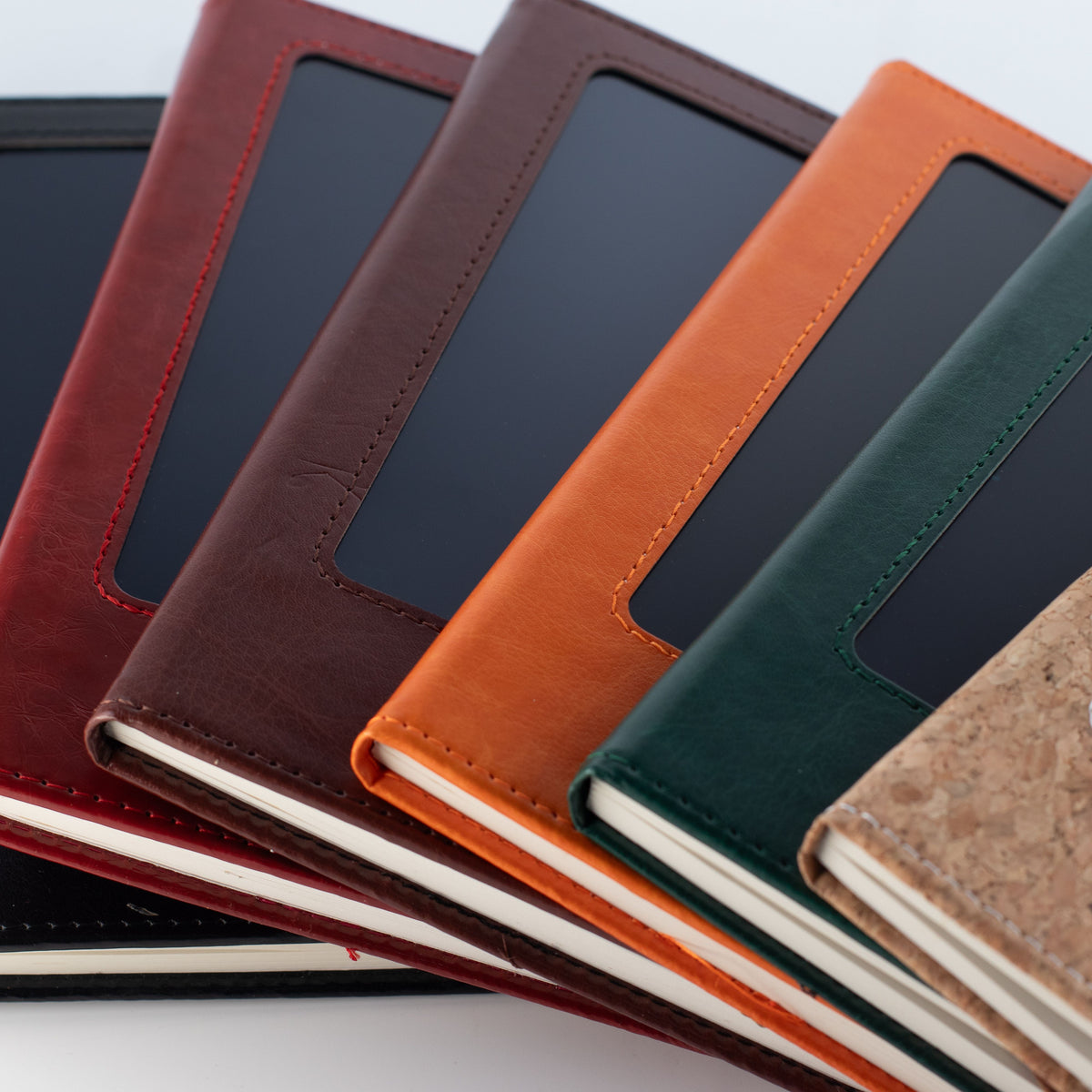A5 Intention Note Book - LCD Wipe Screen - Orange Leather Effect - 160 Pages