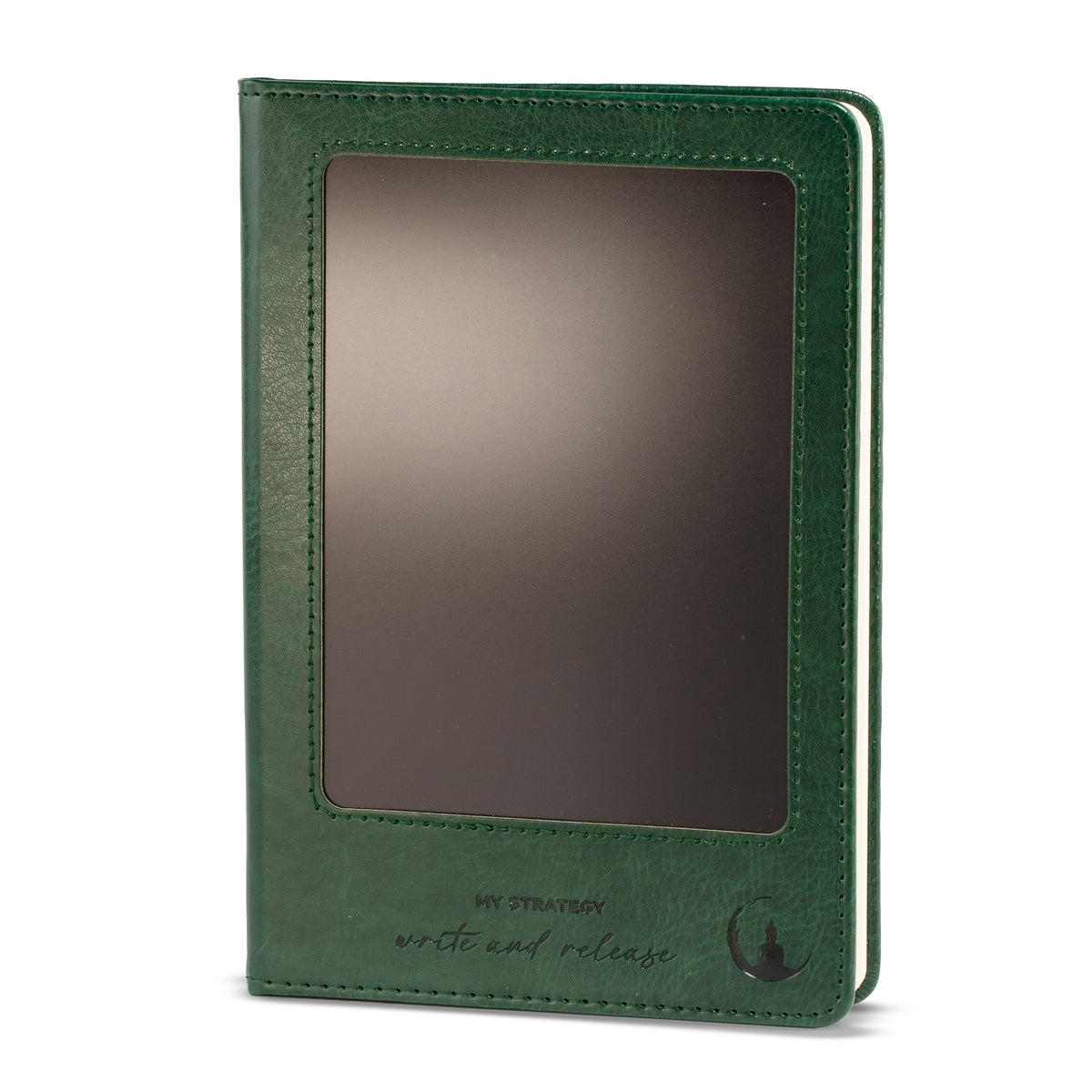 A5 Intention Note Book - LCD Wipe Screen - Green Leather Effect - 160 Pages