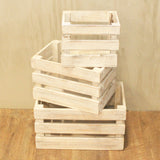Wooden Storage Crates – Whitewash (Set of 3)