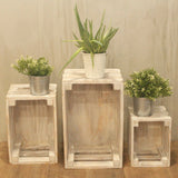 Wooden Storage Crates – Whitewash (Set of 3)