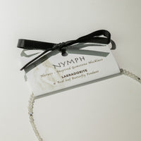 Nymph Labradorite Gemstone Necklace with Real Leaf Butterfly Pendant