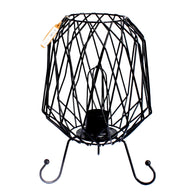 Mesh Salt Rock Brazier Lamp, Cable, Bulb, White Salt