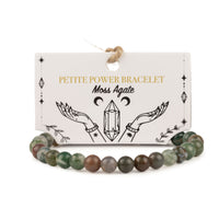 Petite Power Bracelet (17cmx6mm) - Moss Agate