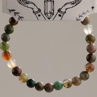 Petite Power Bracelet (17cmx6mm) - Moss Agate