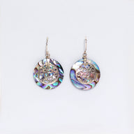 Shell & Silver Earrings - Flowers - Abalone