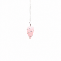 Raw Gemstone Pendulum - Rose Quartz