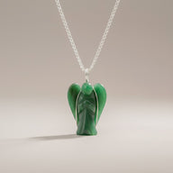 Gemstone Guardian Angel Pendant - Green Aventurine