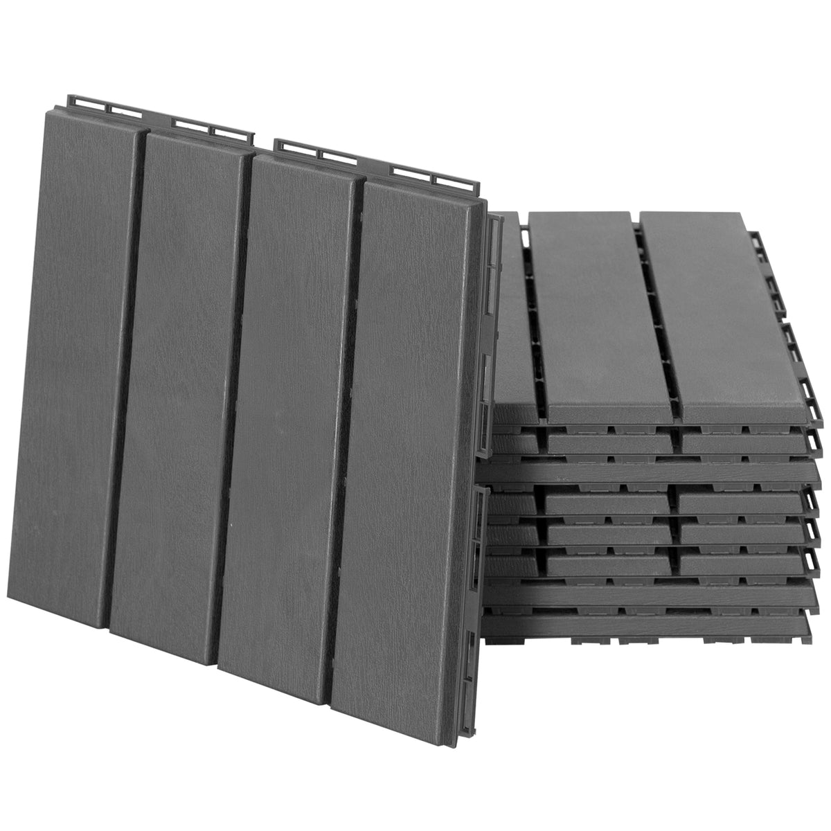 Outsunny Terrassenfliesen 30 x 30 cm 9 Stück 0,81㎡ Klickfliesen Balkonfliesen mit Klicksystem