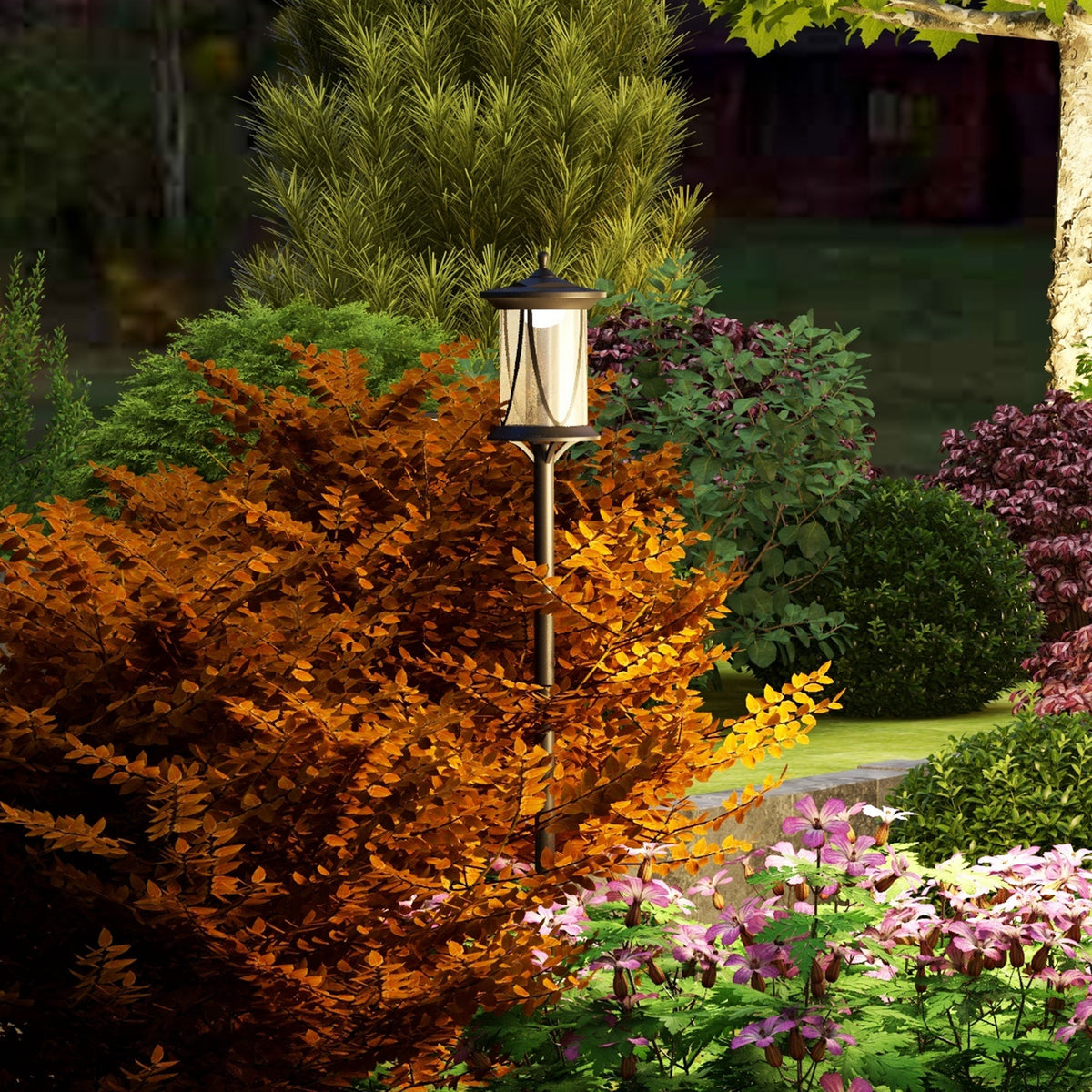 Outsunny Solar-Außenleuchte, LED, Automatikbetrieb, wetterfest, 6h Leuchtdauer, 17B x 17T x 127Hcm – Produktabbildung 2