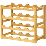 HOMCOM Weinregal aus Bambus für 16 Weinflaschen, 4 Regale, 43 cm x 23,5 cm x 38 cm Natur – Produktabbildung 10