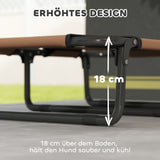 PawHut Erhöhtes Hundebett klappbar Haustierbett, Outdoor Hundeliege mit Netzdesign Kaffee Oxford 75 x 51 – Produktabbildung 4