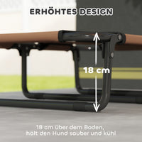 PawHut Erhöhtes Hundebett klappbar Haustierbett, Outdoor Hundeliege mit Netzdesign Kaffee Oxford 75 x 51 – Produktabbildung 4