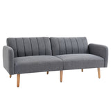 HOMCOM Schlafsofa, 2-Sitzer Stoffsofa, Sofa mit Schlaffunktion, leinenartiges Polyester, Kautschukholz, 173 x