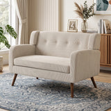 HOMCOM 2 Sitzer 118 cm Couch mit Cord-Optik, Knopfheftung Bequeme Modernes Polstersofa mit Holzbeinen – Produktabbildung 10