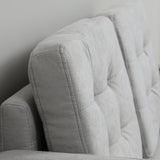 HOMCOM Zweisitzer-Sofa mit Stauraum, Knopfheftung, Kissen, Kautschukbaumholz, 117x62x78cm, Hellgrau – Produktabbildung 9