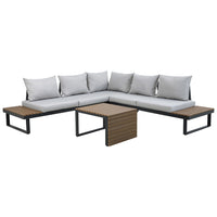 Gartenmöbelset MARBELLA mit Ecksofa und Tisch GRAU – Produktabbildung 10