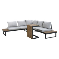 Gartenmöbelset MARBELLA mit Ecksofa und Tisch GRAU – Produktabbildung 14