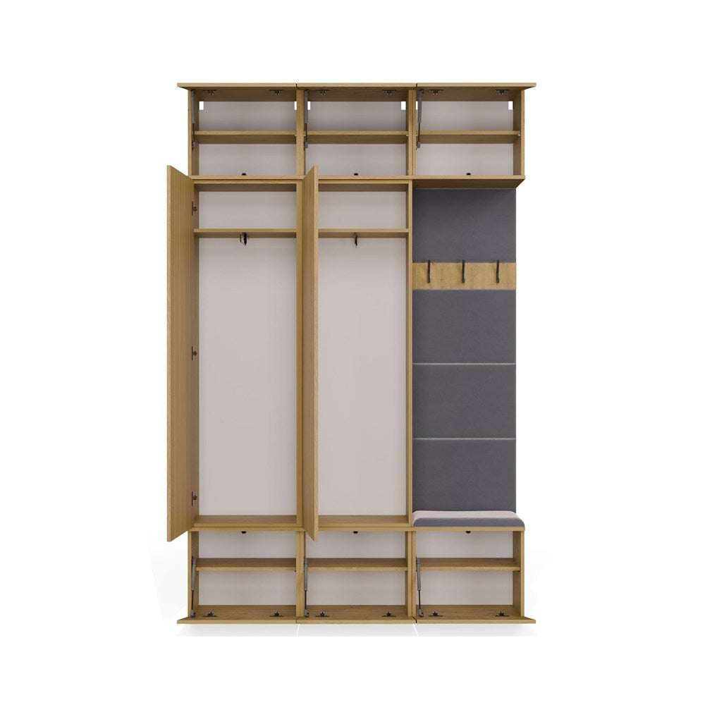Garderobe HAGA III/2Sz1W EICHE ARTISAN 2x Schrank + Kleiderpaneel – Produktabbildung 13