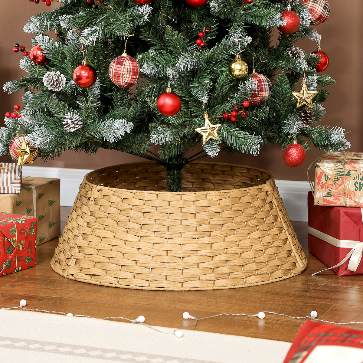 HOMCOM Weihnachtsbaumrock, Ø 68cm Weihnachtsbaum Kragen aus Kunststoff, für den Christbaum Ständer – Produktabbildung 2