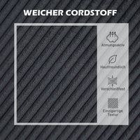 HOMCOM Ecksofa, L-förmiges 3-Sitzer-Sofa mit Chaiselongue, Holzkonstruktion, 8 Beine, Cordstoff – Produktabbildung 6
