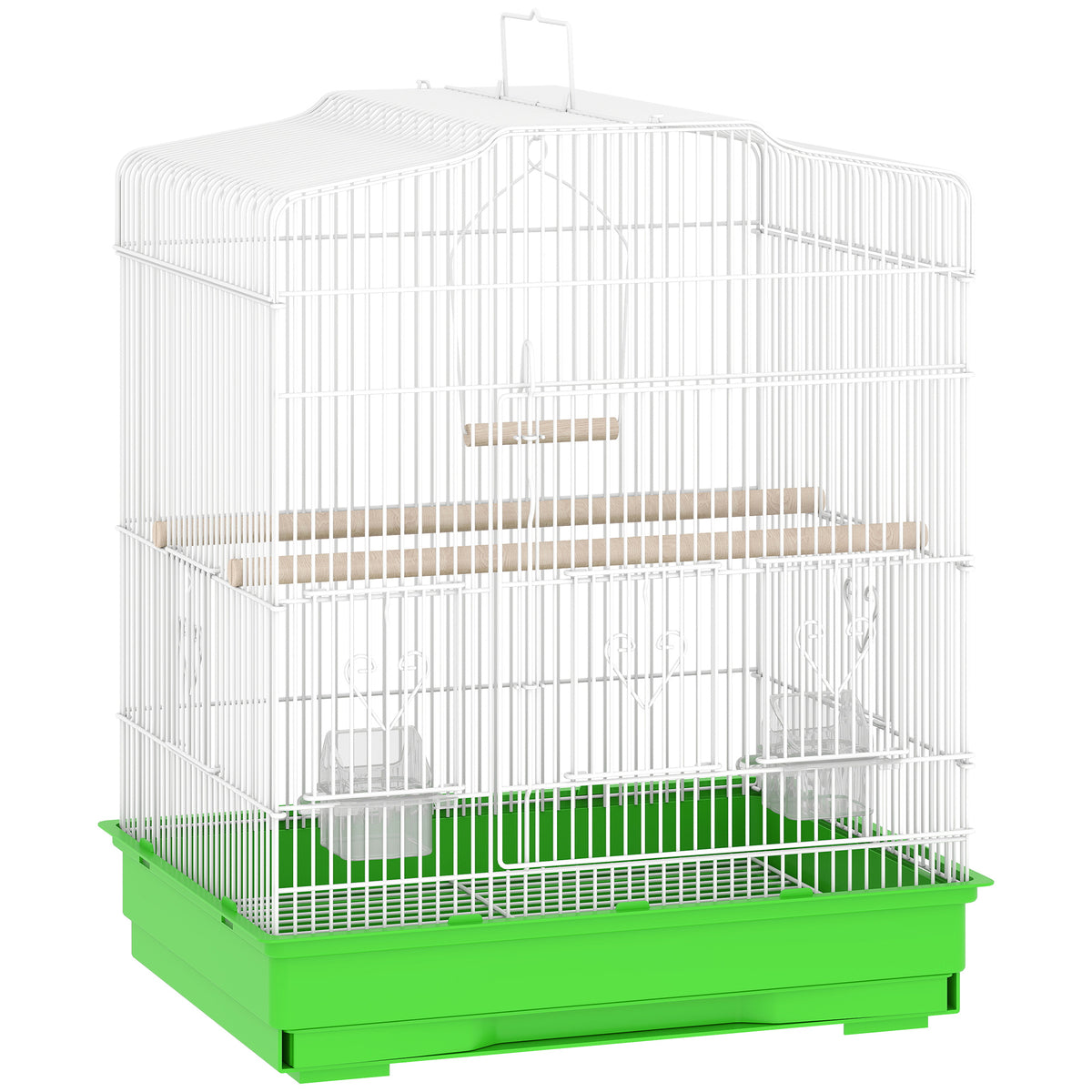 PawHut Vogelkäfig im Vintage-Design für kleine Vogelarten inkl. Zubehör 46,5 x 36 x 59 cm Stahl, Holz