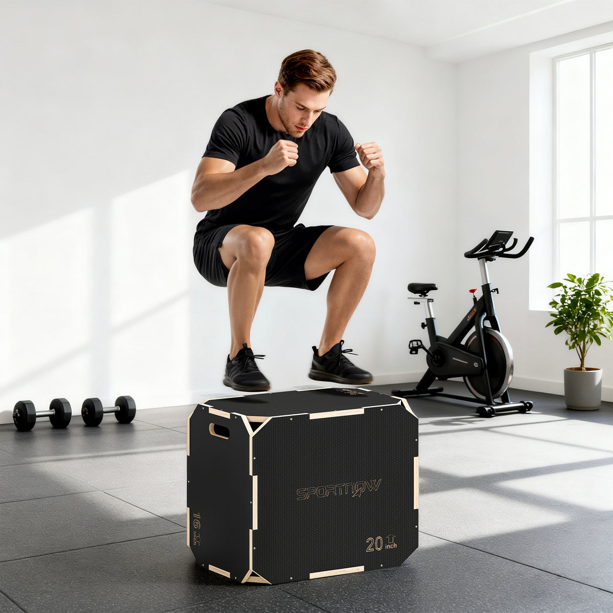 3-in-1 Plyo-Box, Sprungbox mit Griff-Öffnungen, für Home-Fitness und Outdoor-Workouts, 3 Sprunghöhen – Produktabbildung 2