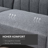 HOMCOM Schlafsofa, 2-Sitzer Stoffsofa, Sofa mit Schlaffunktion, leinenartiges Polyester, Kautschukholz – Produktabbildung 4