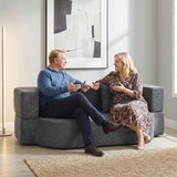 HOMCOM Schlafsofa, Bodensofa ohne Gestell mit dickem, hochdichtem Schaumstoff, breitem und tiefem Sitz – Produktabbildung 2
