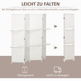 HOMCOM Paravent 4-teilig 181 x 180 cm Faltbar Raumteiler mit 2 Regalen aus Kiefernholz, Bambus für – Produktabbildung 4