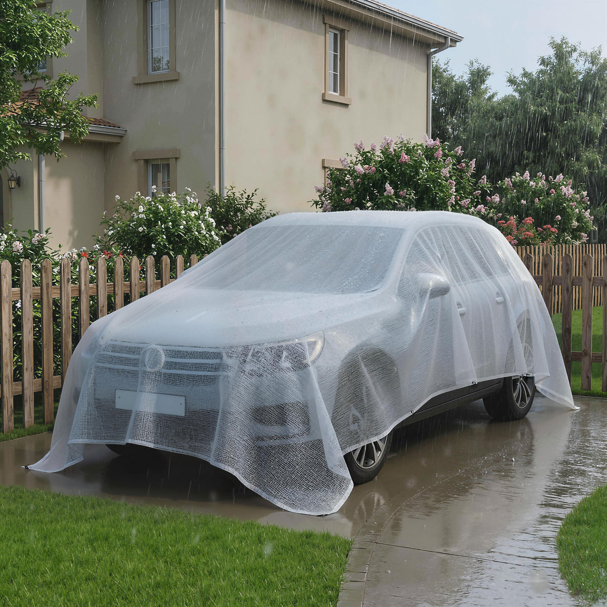 Outsunny Abdeckplane wasserdicht 4 x 6 m 140g/m² Gewebeplane Robuste Reißfeste UV-stabil Schutzplane mit – Produktabbildung 2