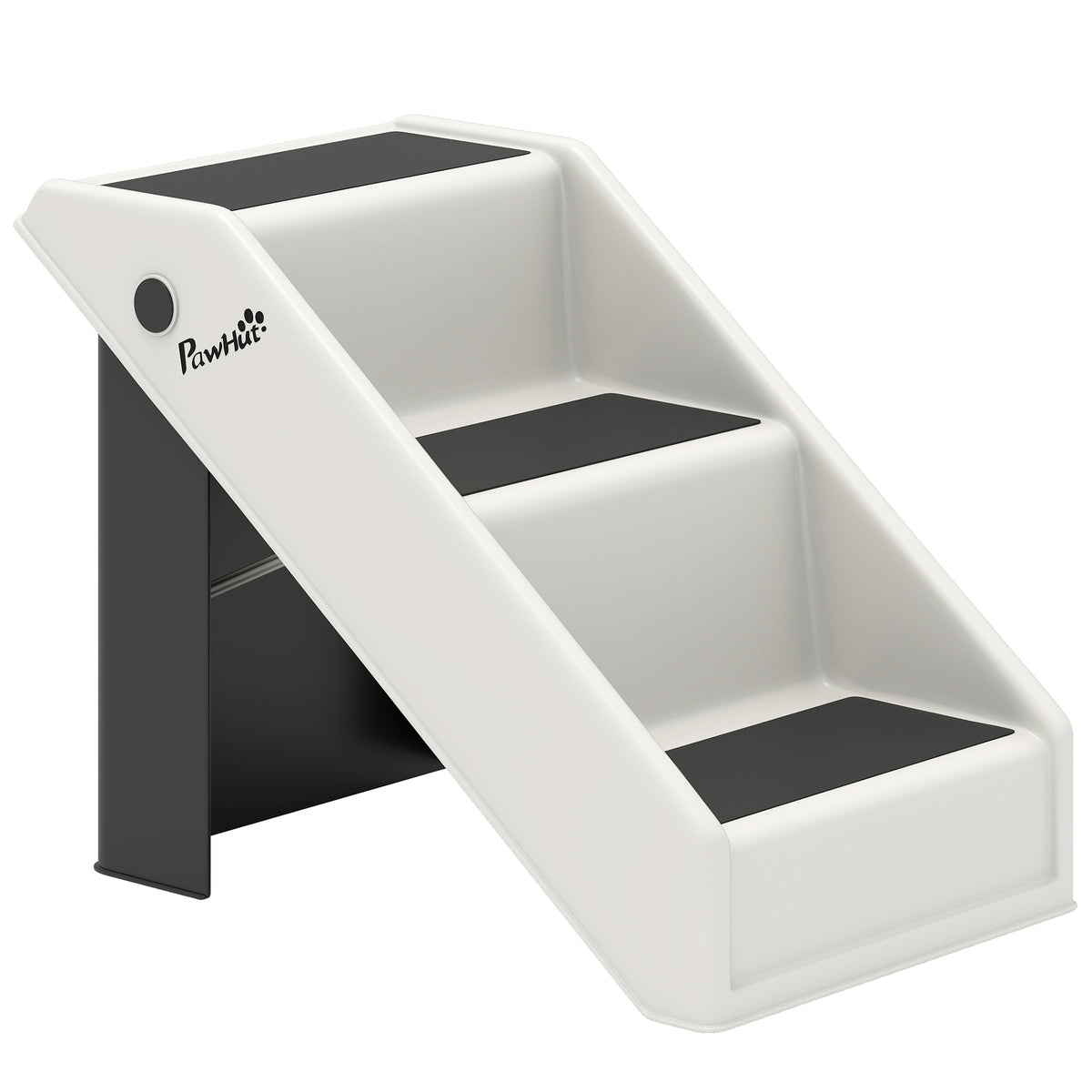 PawHut Hundetreppe 3 Stufen 36,5 cm Hoch Haustiertreppe für Kleine Hunde klappbar für Bett, Sofa, Couch Auto