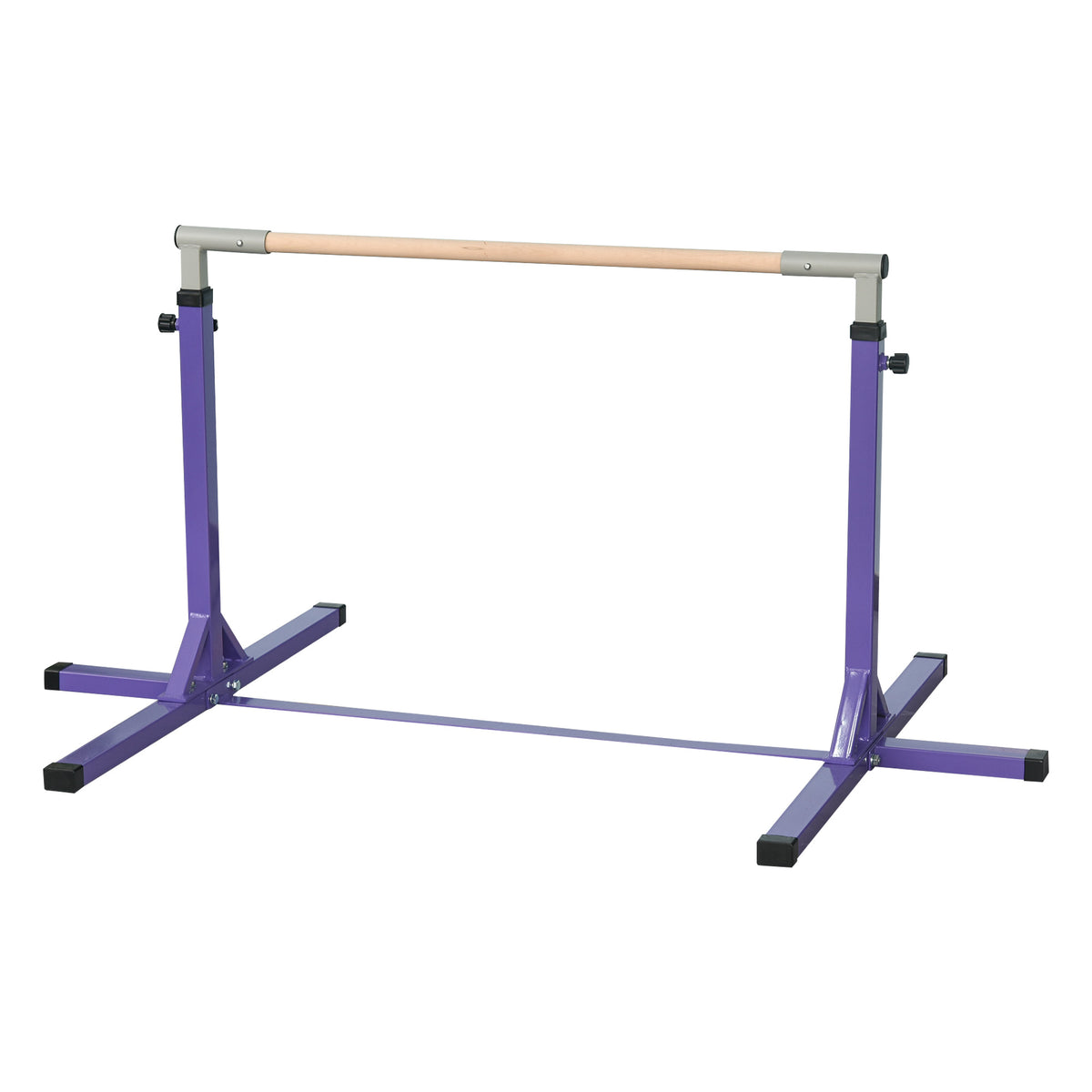 HOMCOM Gymnastik-Turnreck, Reckstange, 13-stufig höhenverstellbar, bis 75 kg belastbar, Stahl, Buchenholz
