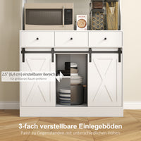 HOMCOM Küchenschrank mit Regalen, Schränken, Schubladen und Ablagefläche, Bauernhaus-Flair, verstellbare – Produktabbildung 5
