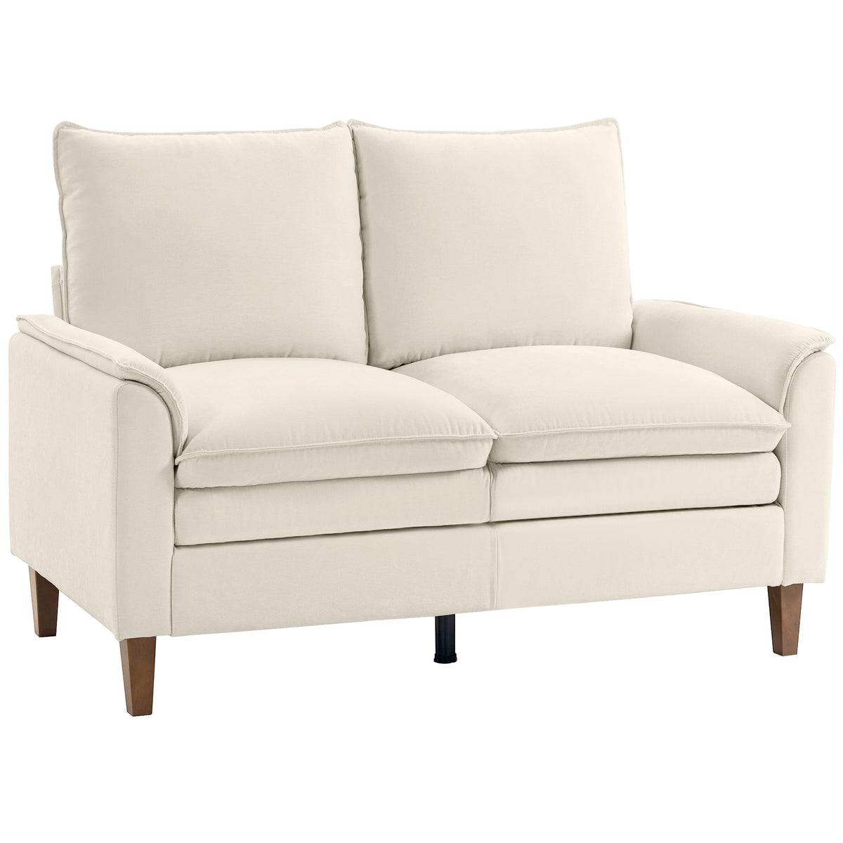 HOMCOM 146 cm Zweisitzer Sofa, Chenille-Sofa mit doppellagiger Polsterung, Federkissen, tiefem Sitz, hoher