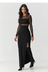  Langes Kleid model 218306 Makadamia 