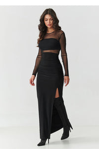  Langes Kleid model 218306 Makadamia 