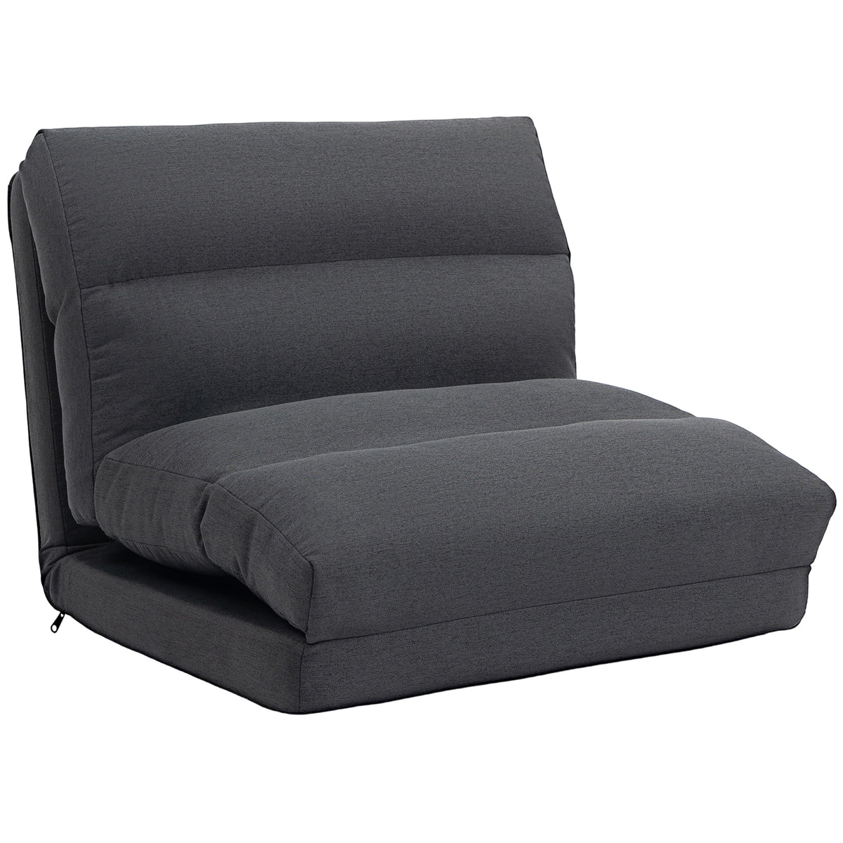 HOMCOM Sitzsack mit Bettfunktion, neigbare Lehne, klappbar, bis 120kg, 70 x 72 x 56 cm, Dunkelgrau
