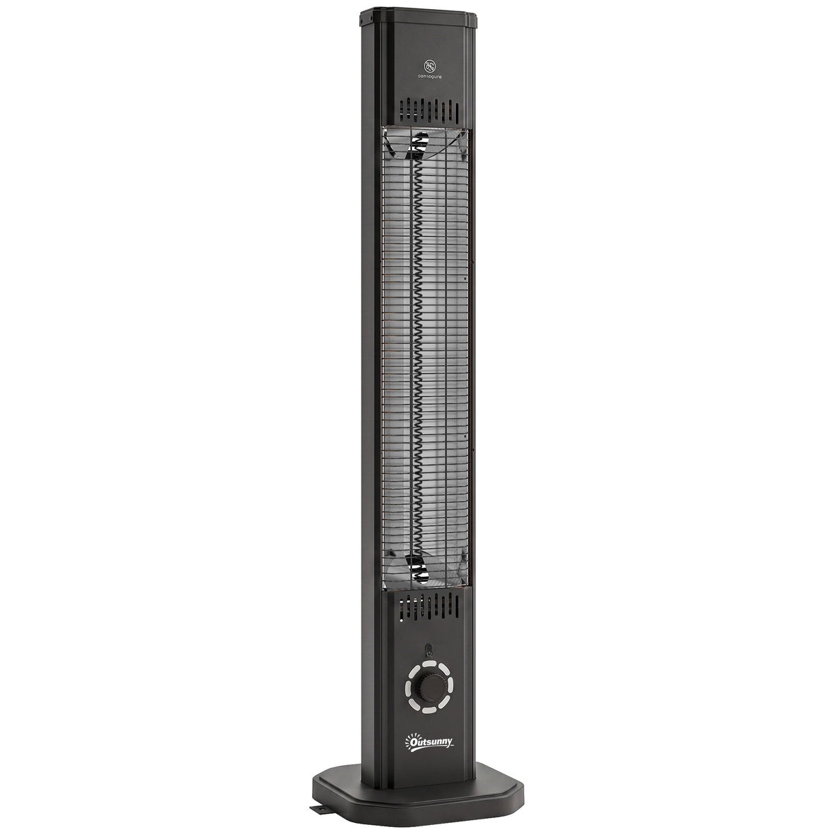 Outsunny Infrarot Heizstrahler 2000W Carbonfaser Standheizstrahler mit Fernbedienung 8 Heizstufen Schutzhülle