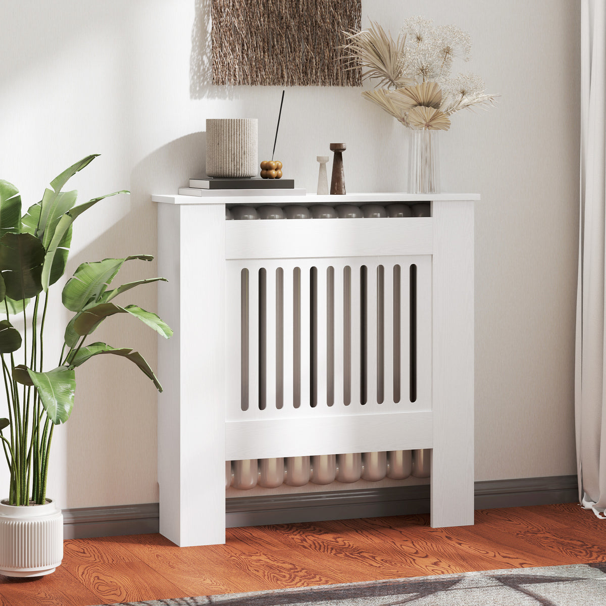 HOMCOM Heizkörperverkleidung, Heizungsabdeckung, 78 x 19 x 81cm, Heizkörper-Abdeckung für Schlafzimmer – Produktabbildung 2