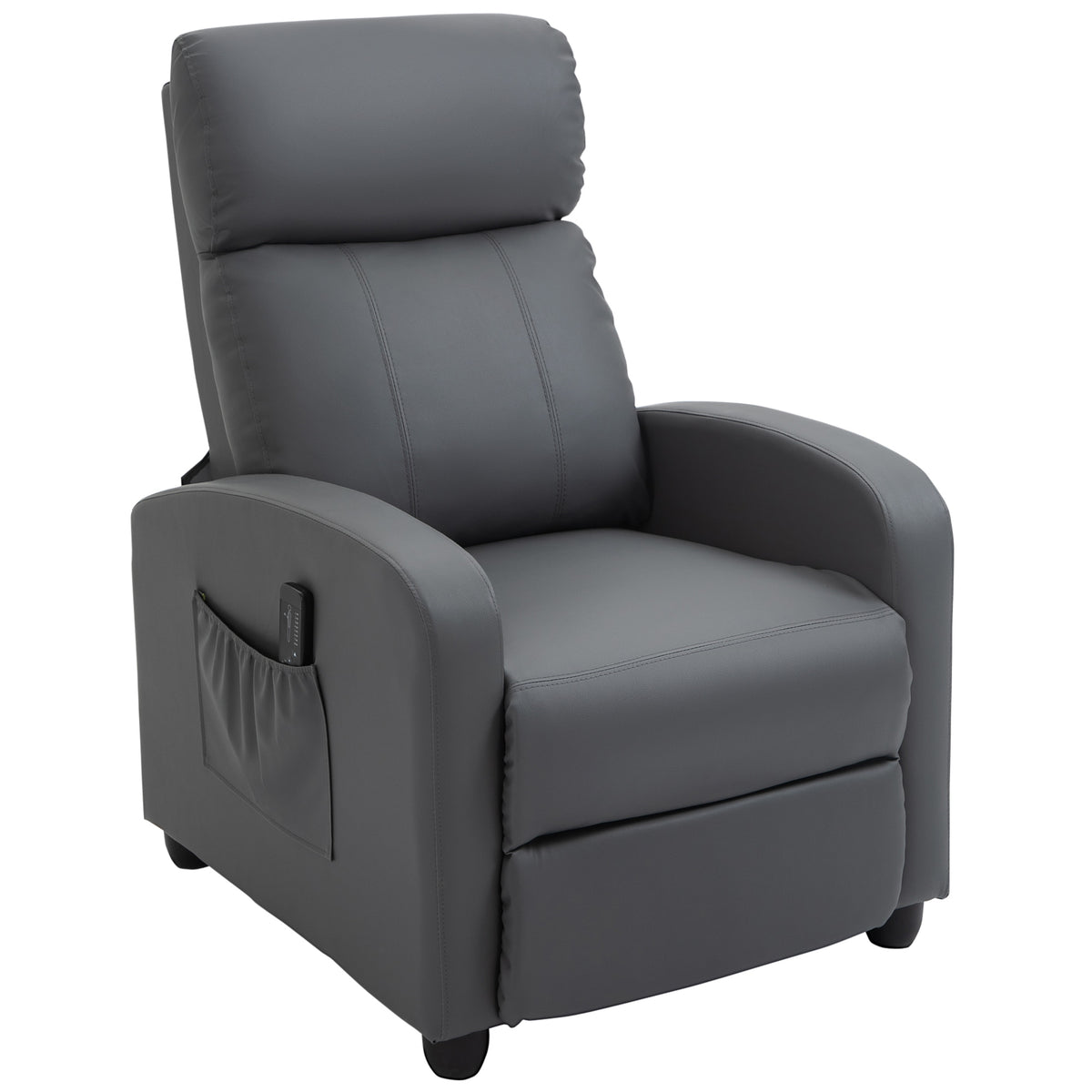 HOMCOM Relaxsessel Fernsehsessel mit Vibrationsmassage, Liegefunktion, 2 Massagepunkte, Fernbedienung, 68 x