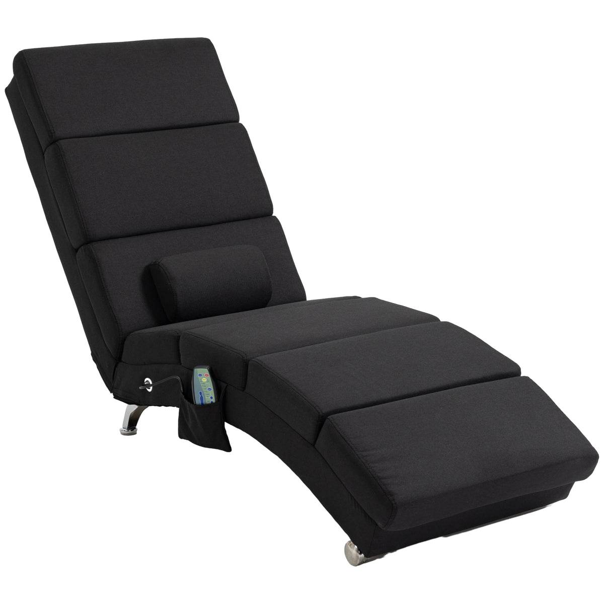 HOMCOM Massagesessel, Relaxsessel, Liegesessel mit 8 Vibrationspunkten, 5 Modi, 56 x 168 x 84 cm, Schwarz