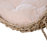 PawHut Katzenhaus aus Rattan mit Kissen Katzenschlafplatz Katzenhöhle mit erhöhten Füßen Natur Ø52 x 58 – Produktabbildung 9