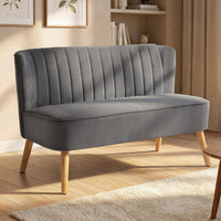 HOMCOM Sofa Retrodesign 2-Sitzer-Sofa, Holzbeine, 117 cm x 56,5 cm x 77 cm, Dunkelgrau – Produktabbildung 10